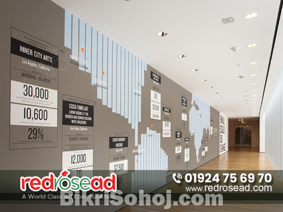 Inkjet Sticker for Office Wall Branding in Bangladesh